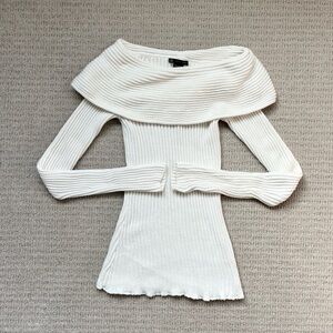 White Armani exchange off the shoulder Sweater